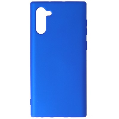 Husa Samsung Galaxy Note 10 Plus, SIlicon Catifelat cu interior Microfibra, Albastru Electric